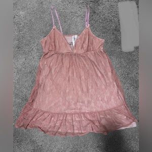 LAUREN CONRAD PINK LACE DRESS SIZE LARGE